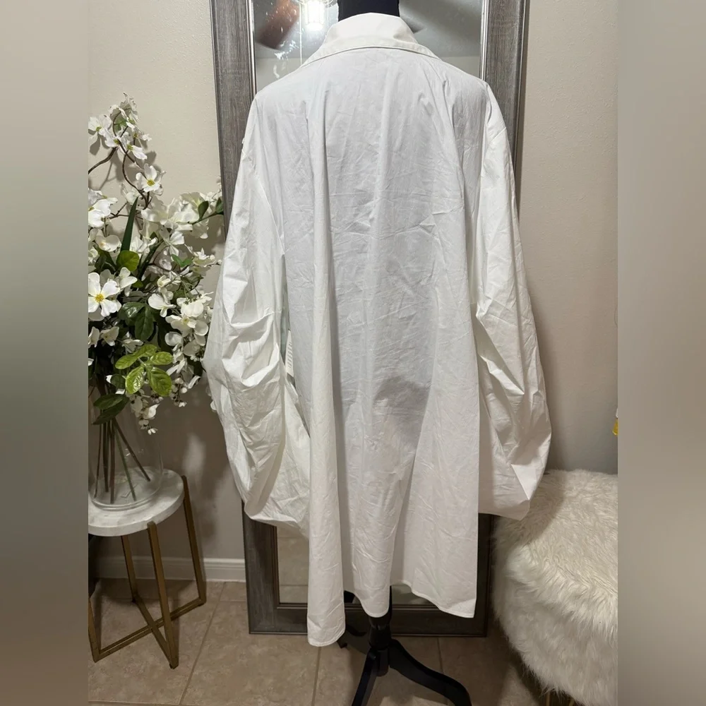 Eloquii white Balloon Sleeve Dress - Picture 5 of 7